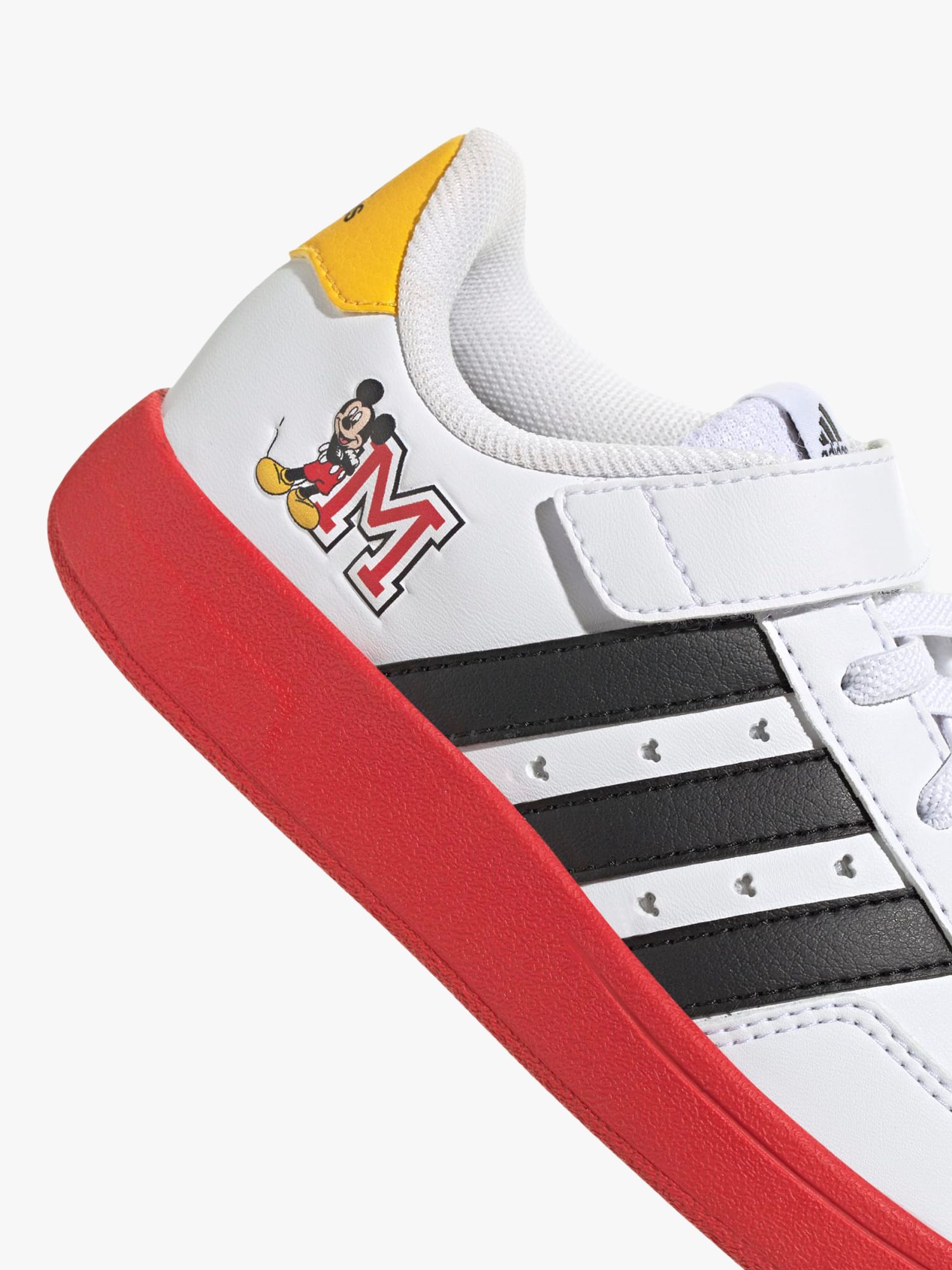 adidas Kids' Breaknet 2.0 X Disney Mickey Graphic Trainers, White/Black/Red, 2