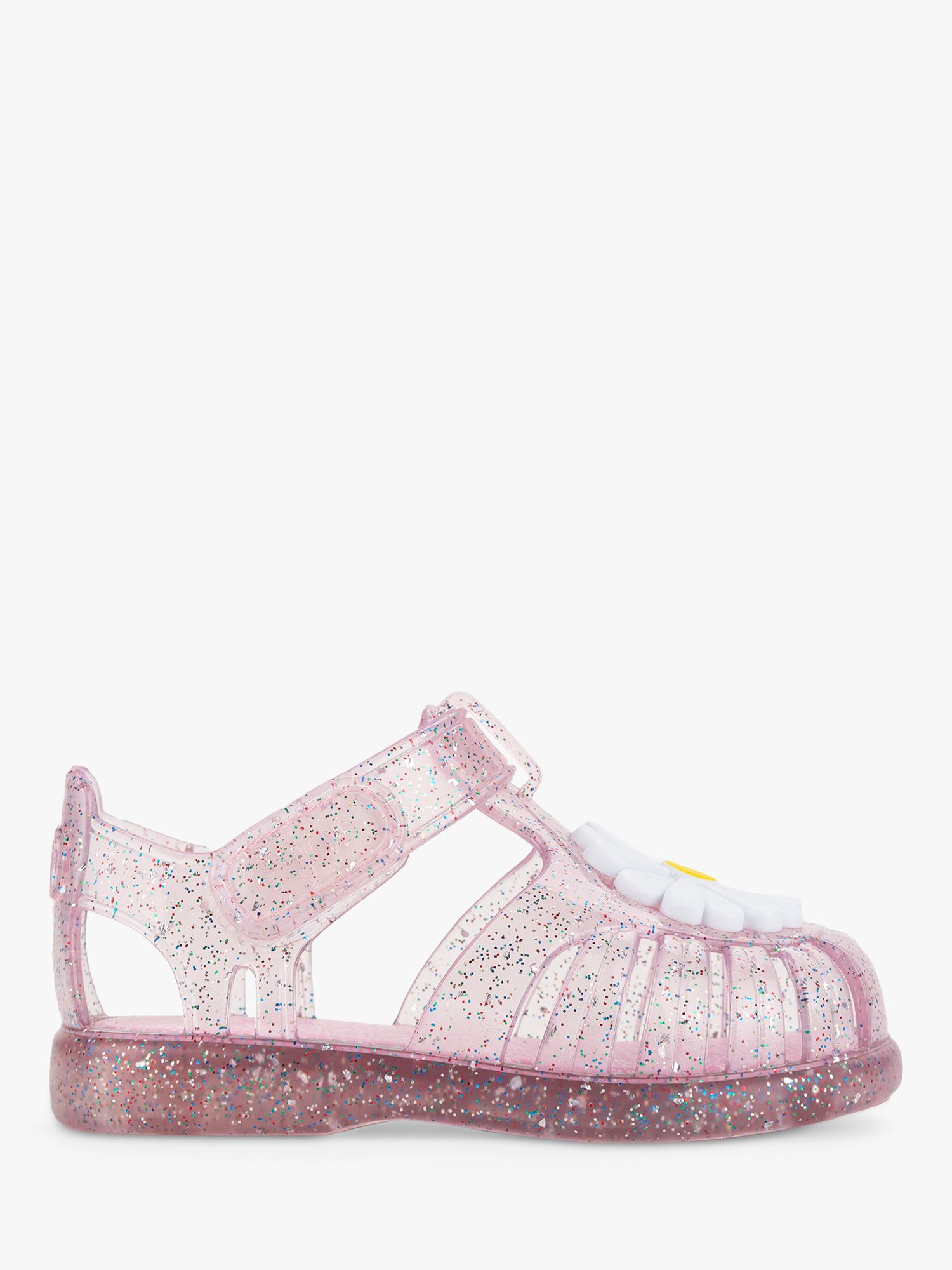 IGOR Kids' Tobby Gloss Glitter Floral Jelly Sandals, Pink, 20