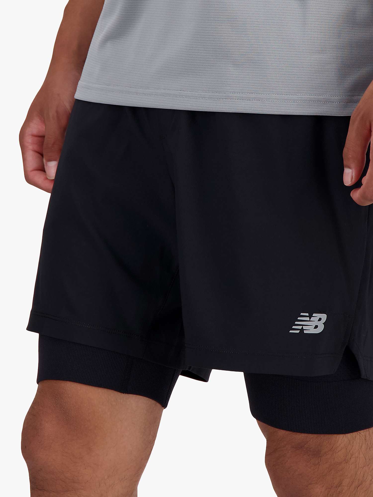Buy New Balance Seamless 2-in-1 Shorts, Black Online at johnlewis.com