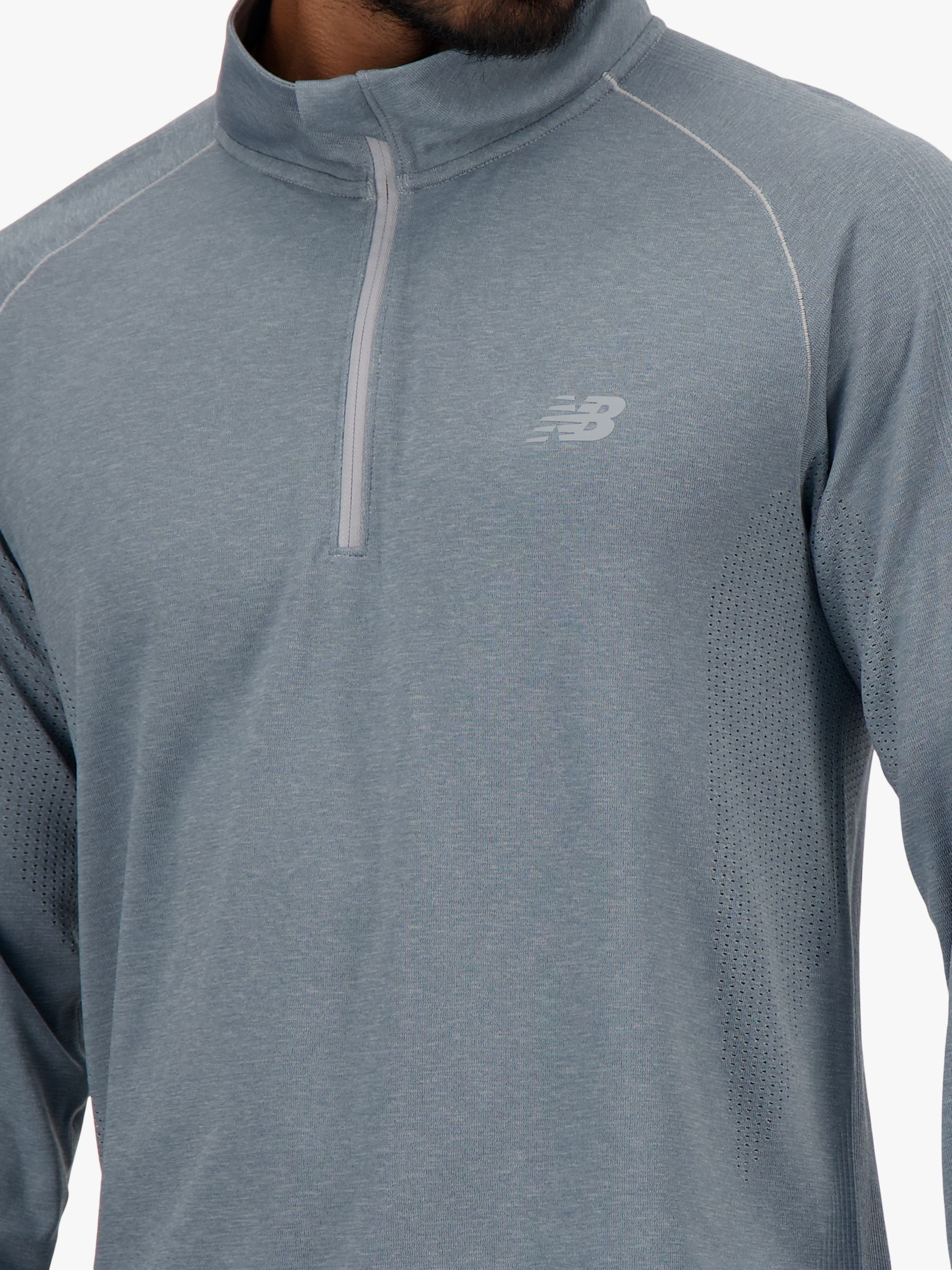 New Balance Knit 1/4 Zip Top, Athletic Grey, S