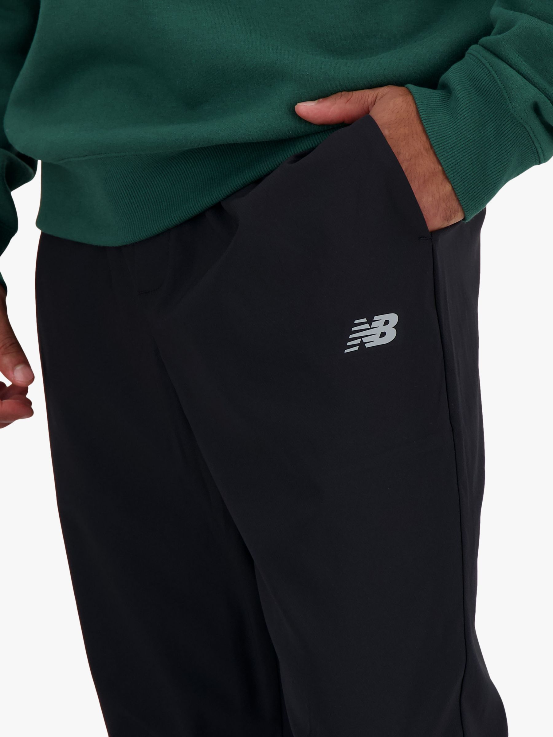 Buy New Balance Tapered Joggers, Black Online at johnlewis.com