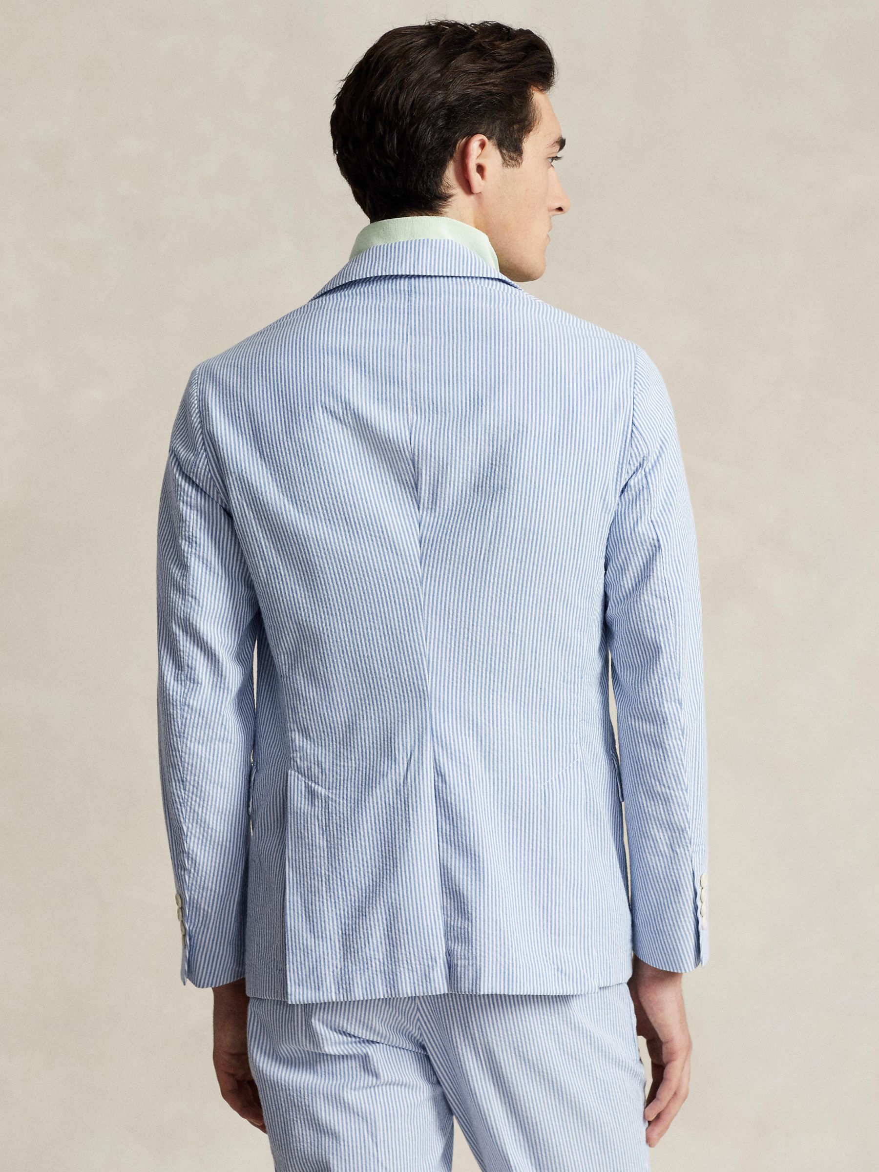 Buy Ralph Lauren Soft Modern Seersucker Suit Jacket, Bright Blue/White Online at johnlewis.com