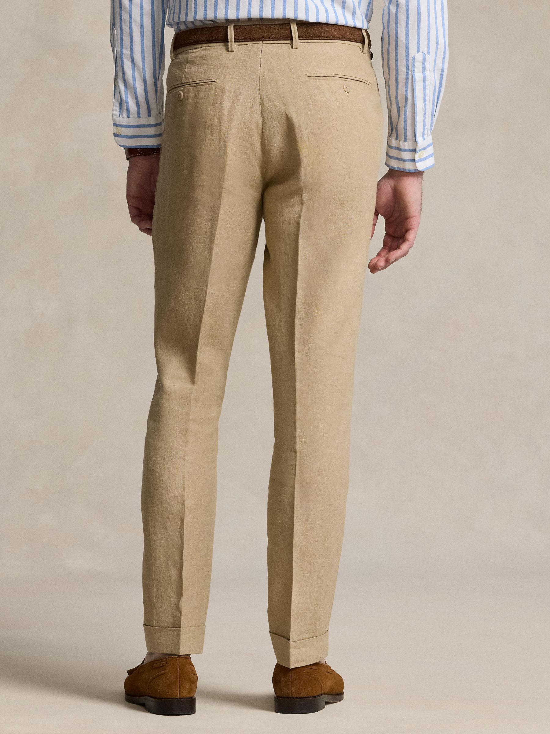 Ralph Lauren Linen Suit Trousers, Beige, 32R