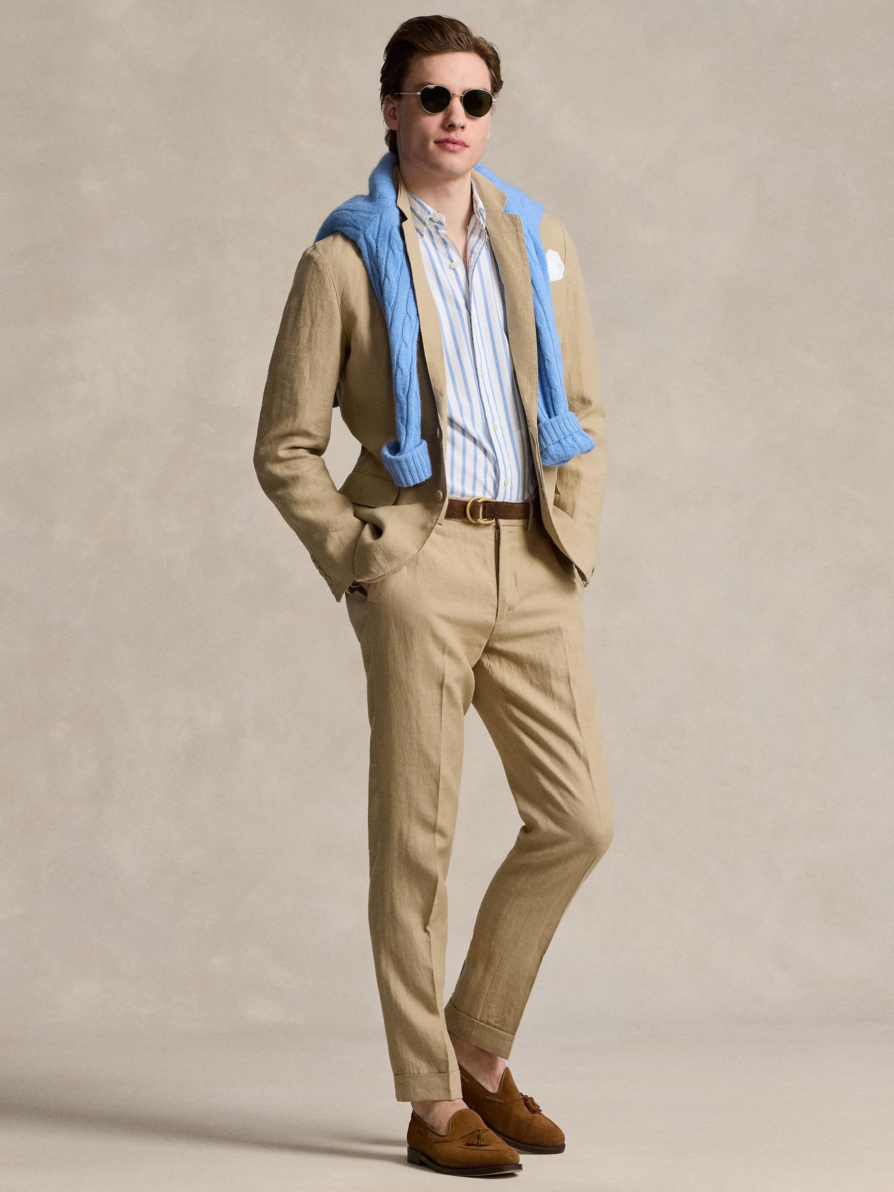 Buy Ralph Lauren Linen Suit Trousers, Beige Online at johnlewis.com