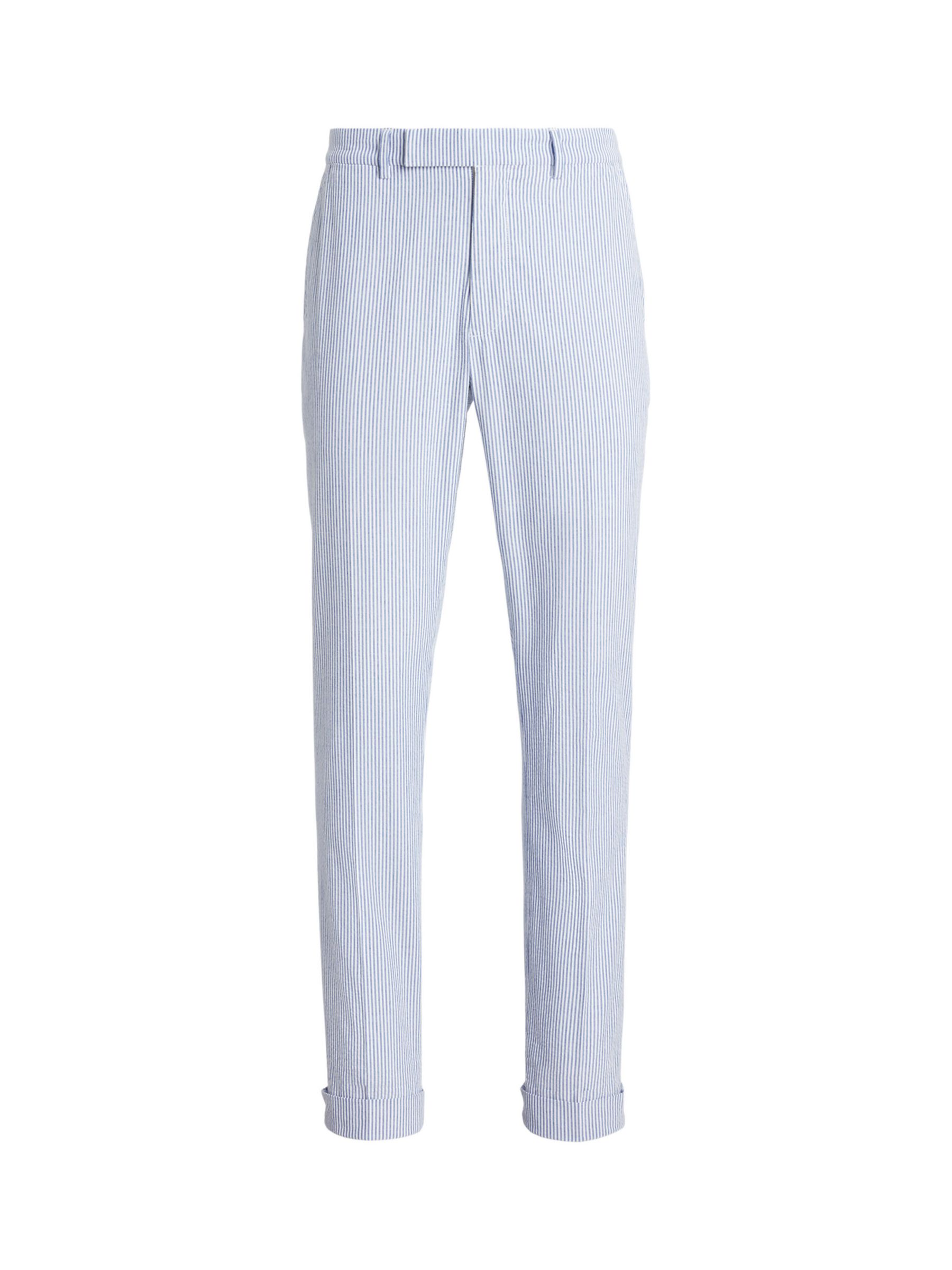 Ralph Lauren Seersucker Suit Trousers, Blue/White, 32R