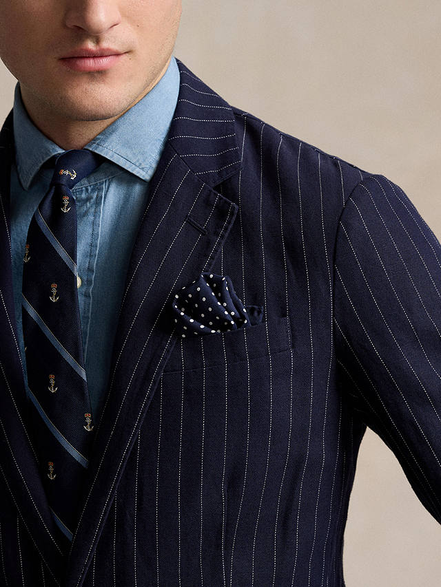 Ralph Lauren Polo Soft Modern Pinstripe Twill Jacket, Navy/Cream