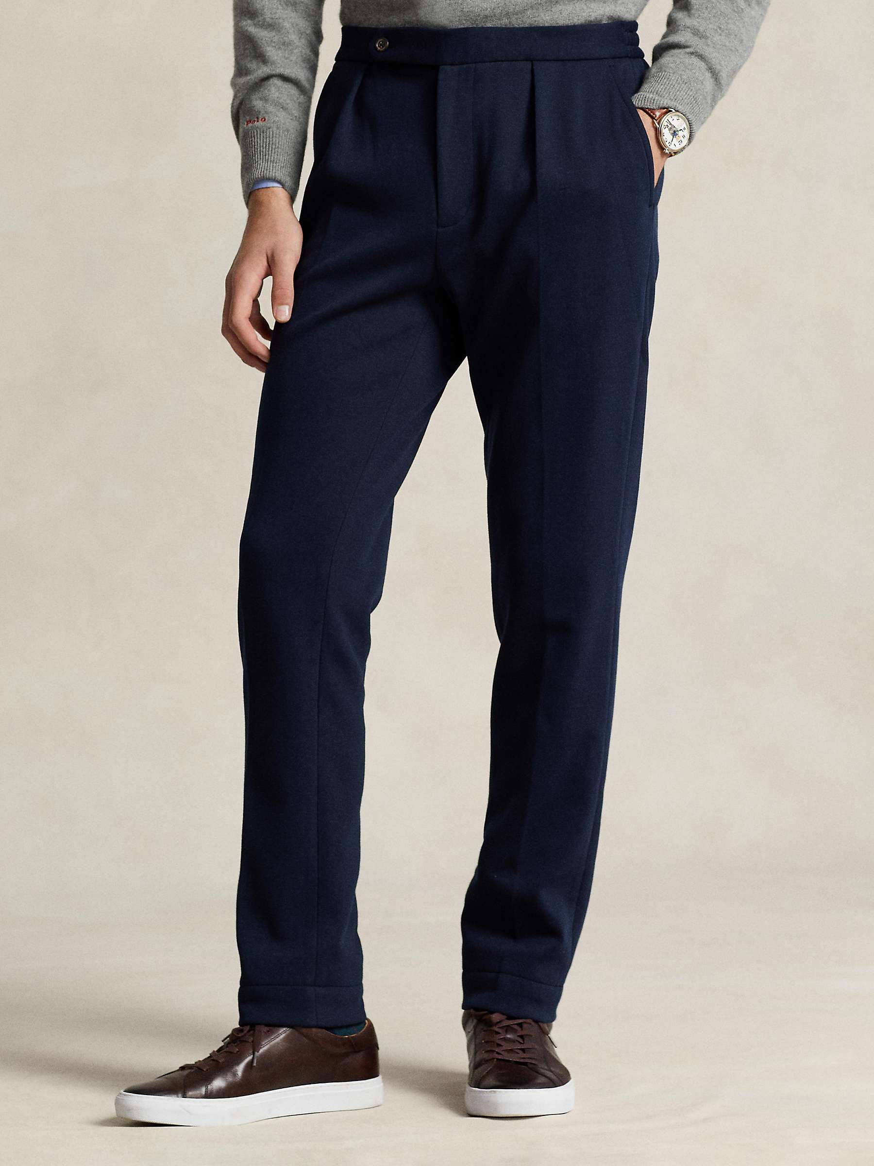 Buy Ralph Lauren Pleated Double-Knit Suit Trouser, Aviator Navy Online at johnlewis.com