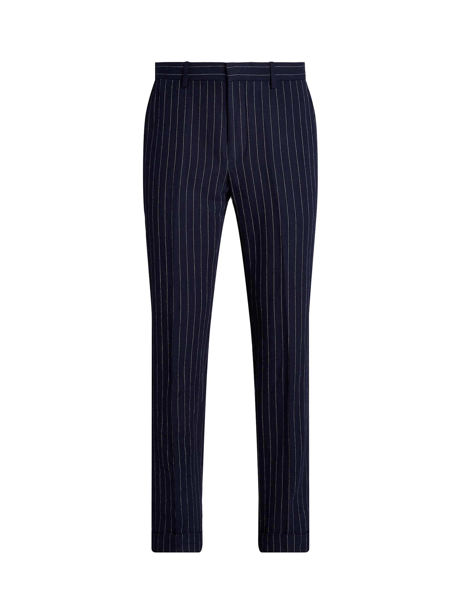 Buy Ralph Lauren Pinstripe Twill Suit Trousers, Navy/Cream Online at johnlewis.com