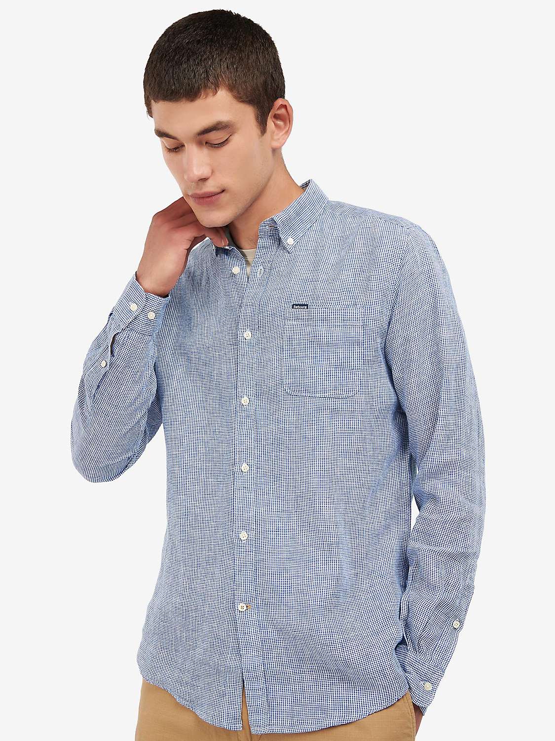 Buy Barbour Linton Tailored Shirt, Navy Online at johnlewis.com