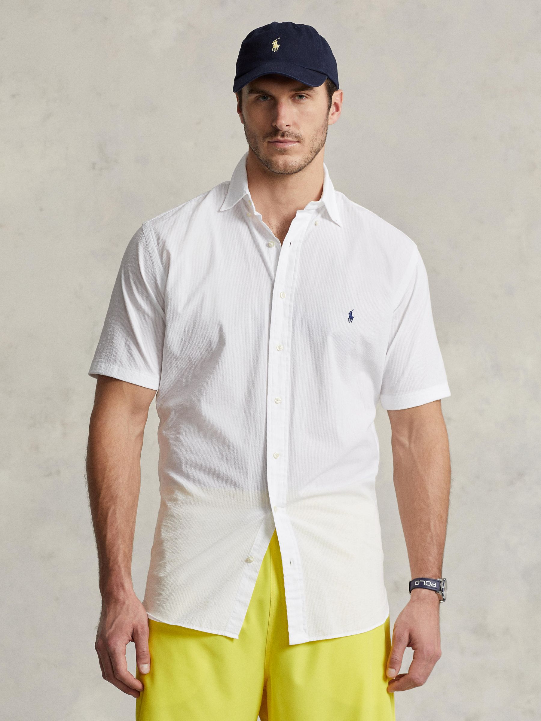 Ralph Lauren Seersucker Shirt, White, 2LT