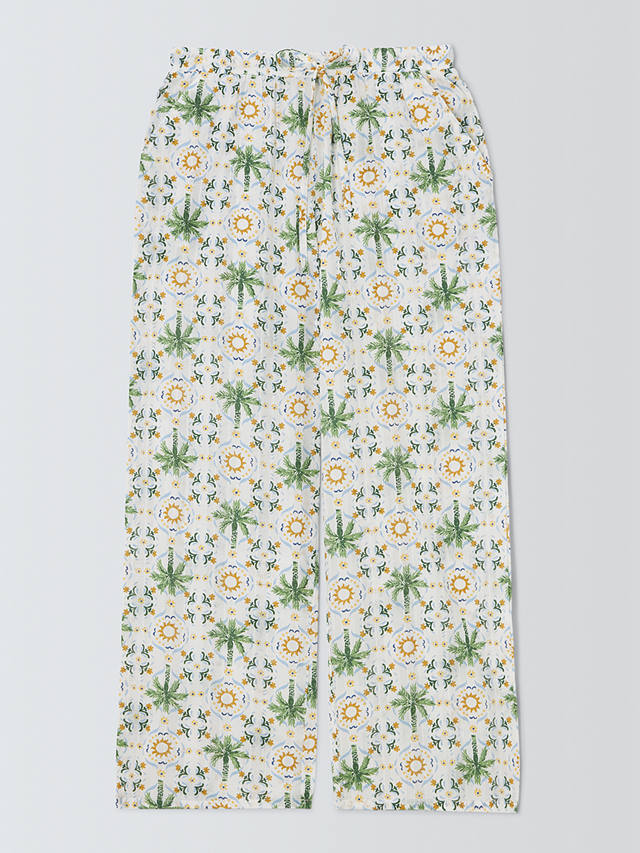 AND/OR Sunset Palm Pyjama Bottoms, White/Multi