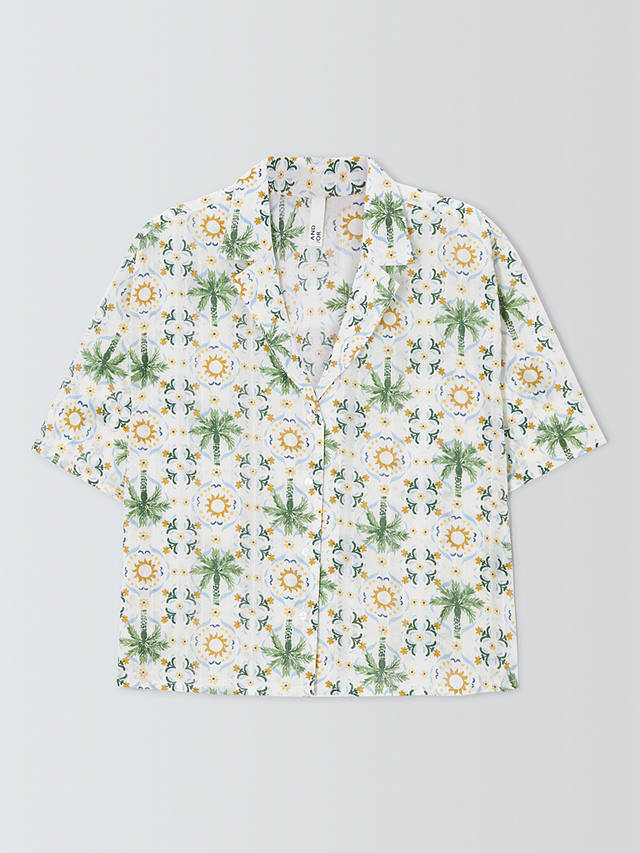 AND/OR Sunset Palm Pyjama Shirt, White/Multi