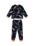 Chelsea Peers Kids' Koi Fish Print Long Pyjama Set, Navy/Multi