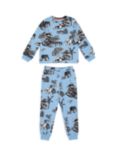 Chelsea Peers Kids' Animal Garden Print Long Pyjama Set, Blue/Multi