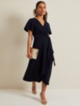 Phase Eight Petite Julissa Midi Wrap Dress, Navy