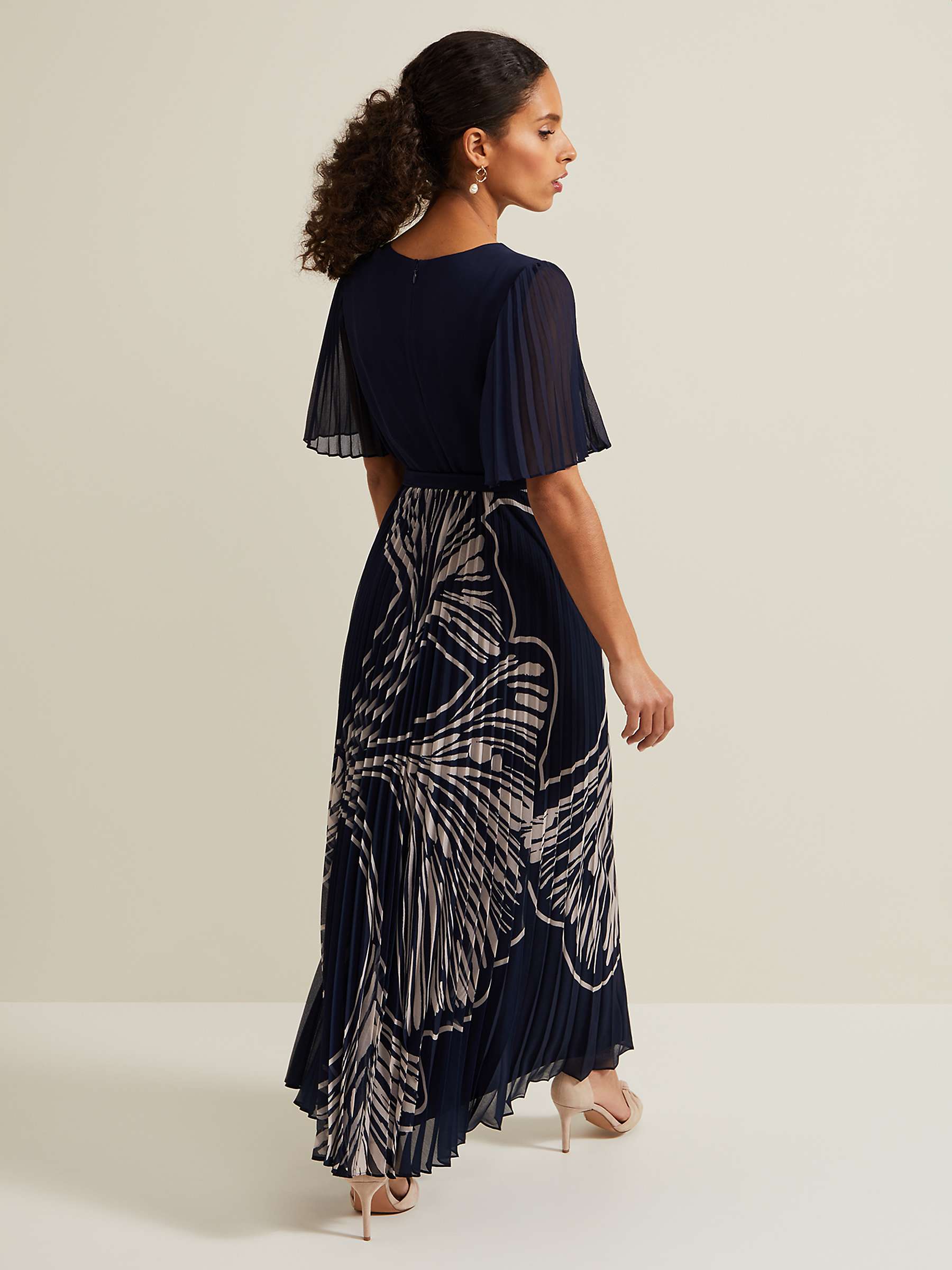 Buy Phase Eight Petite Abigail Print Pleated Midaxi Dress, Multi Online at johnlewis.com
