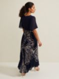 Phase Eight Petite Abigail Print Pleated Midaxi Dress, Multi