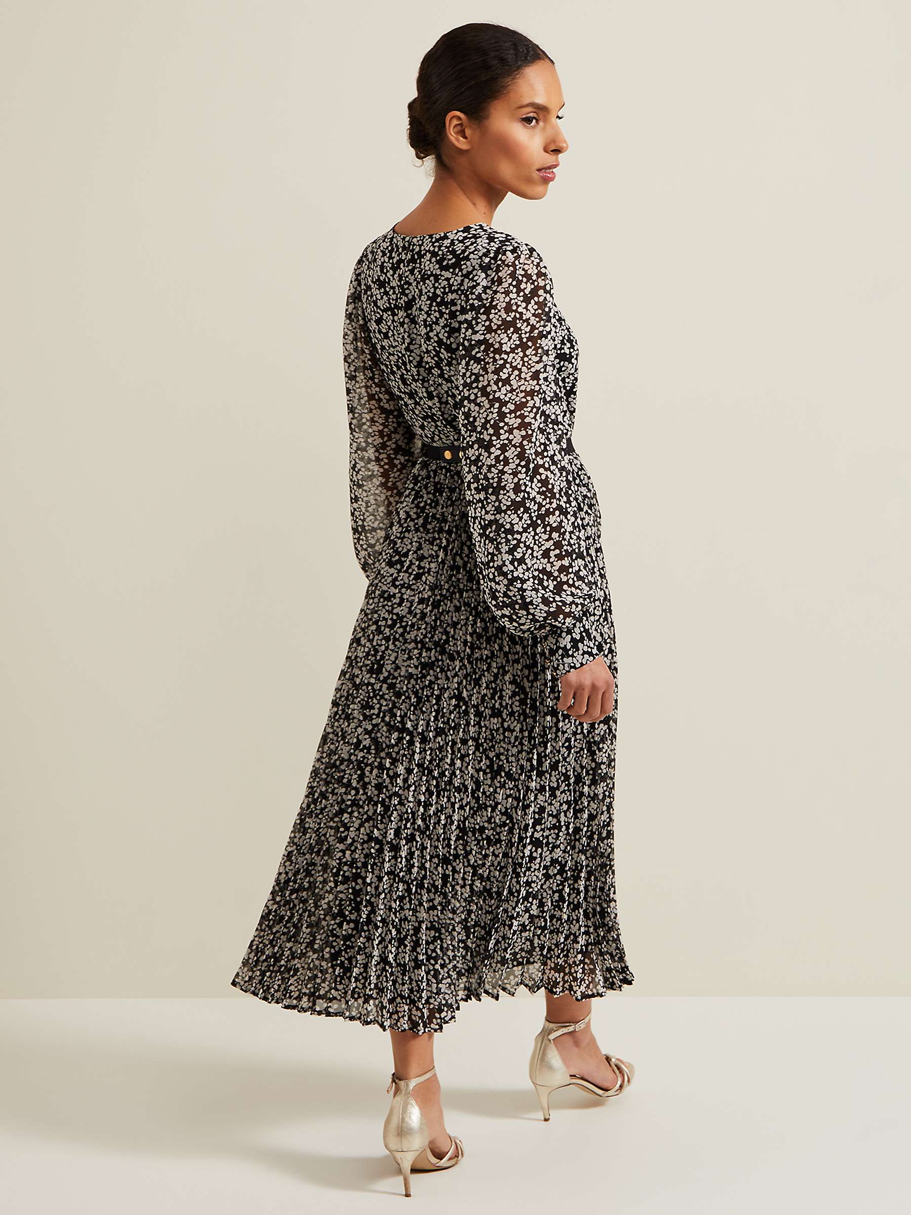 Buy Phase Eight Petite Ayana Spot Pleat Midaxi Dress, Multi Online at johnlewis.com