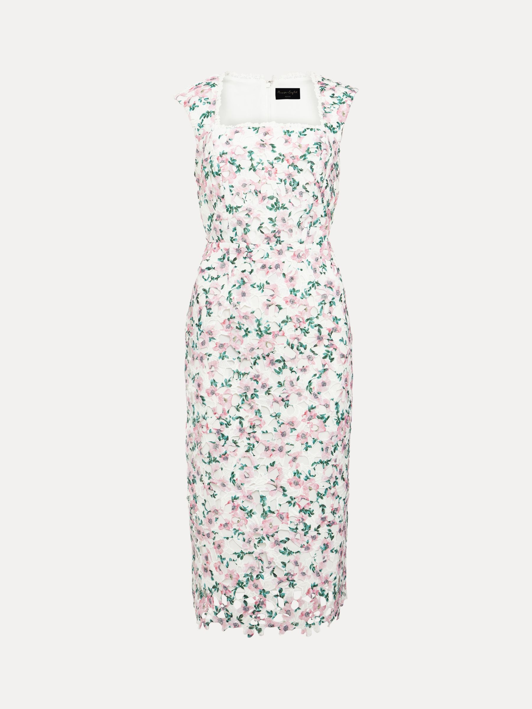 Buy Phase Eight Petite Diana Floral Lace Midi Dress, White/Multi Online at johnlewis.com