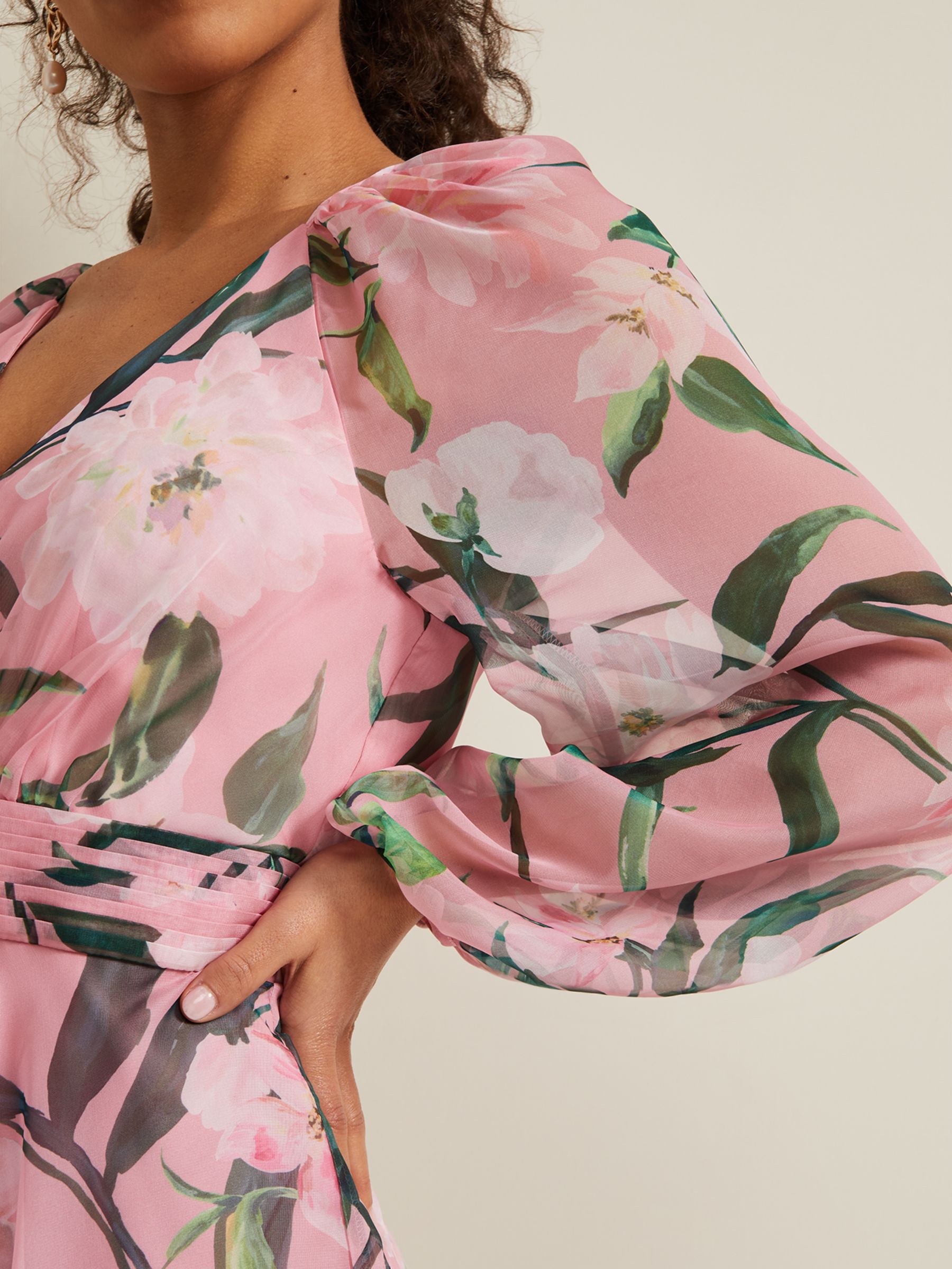 Buy Phase Eight Petite Lina Floral Midi Dress, Pink/Multi Online at johnlewis.com