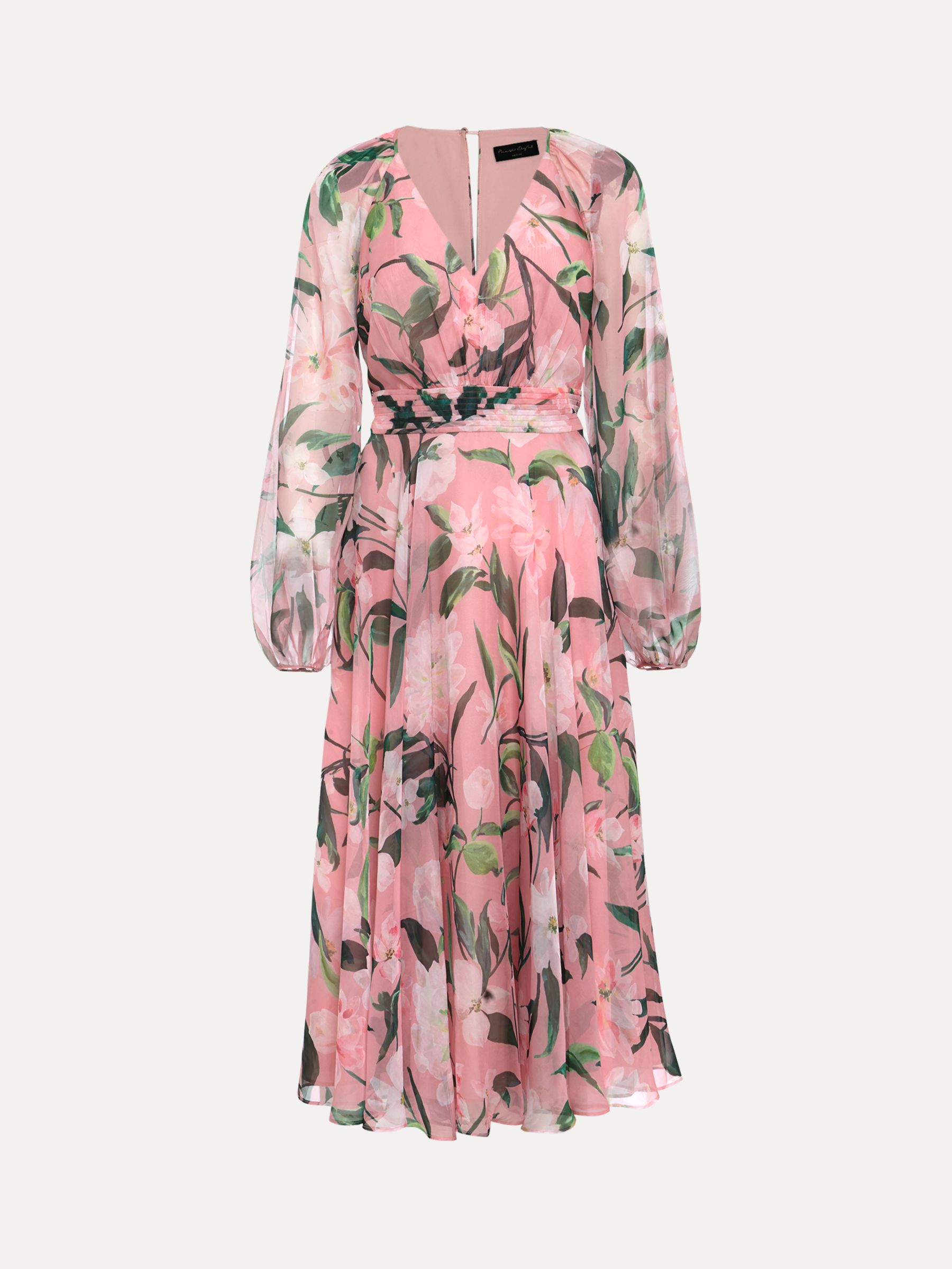 Phase Eight Petite Lina Floral Midi Dress, Pink/Multi at John Lewis ...