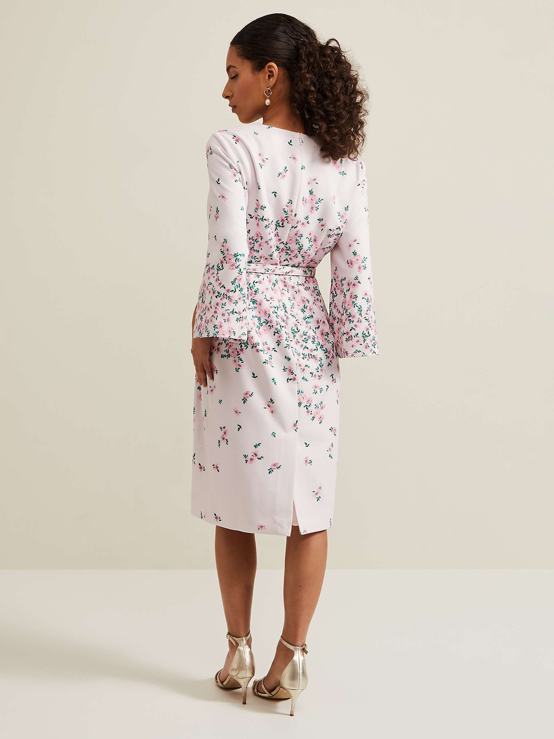 Buy Phase Eight Petite Giovanna Floral Belted Dress, Pink/Multi Online at johnlewis.com