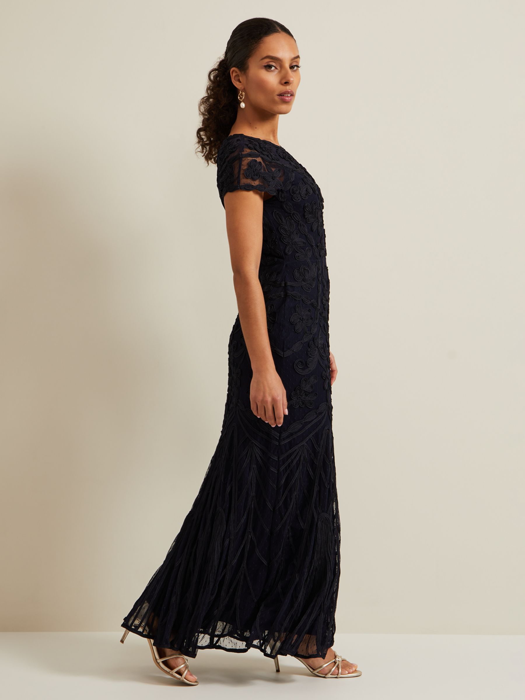 Buy Phase Eight Petite Luana Dress, Navy Online at johnlewis.com