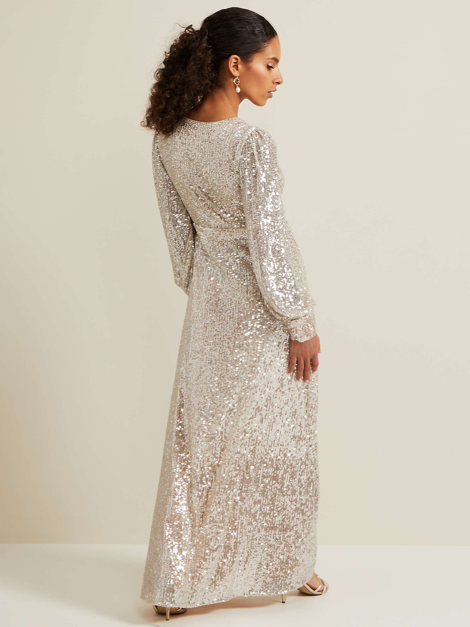 Buy Phase Eight Amily Sequin Maxi Dress, Silver Online at johnlewis.com