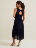 Phase Eight Petite Cressida Pleated Midi Dress, Navy