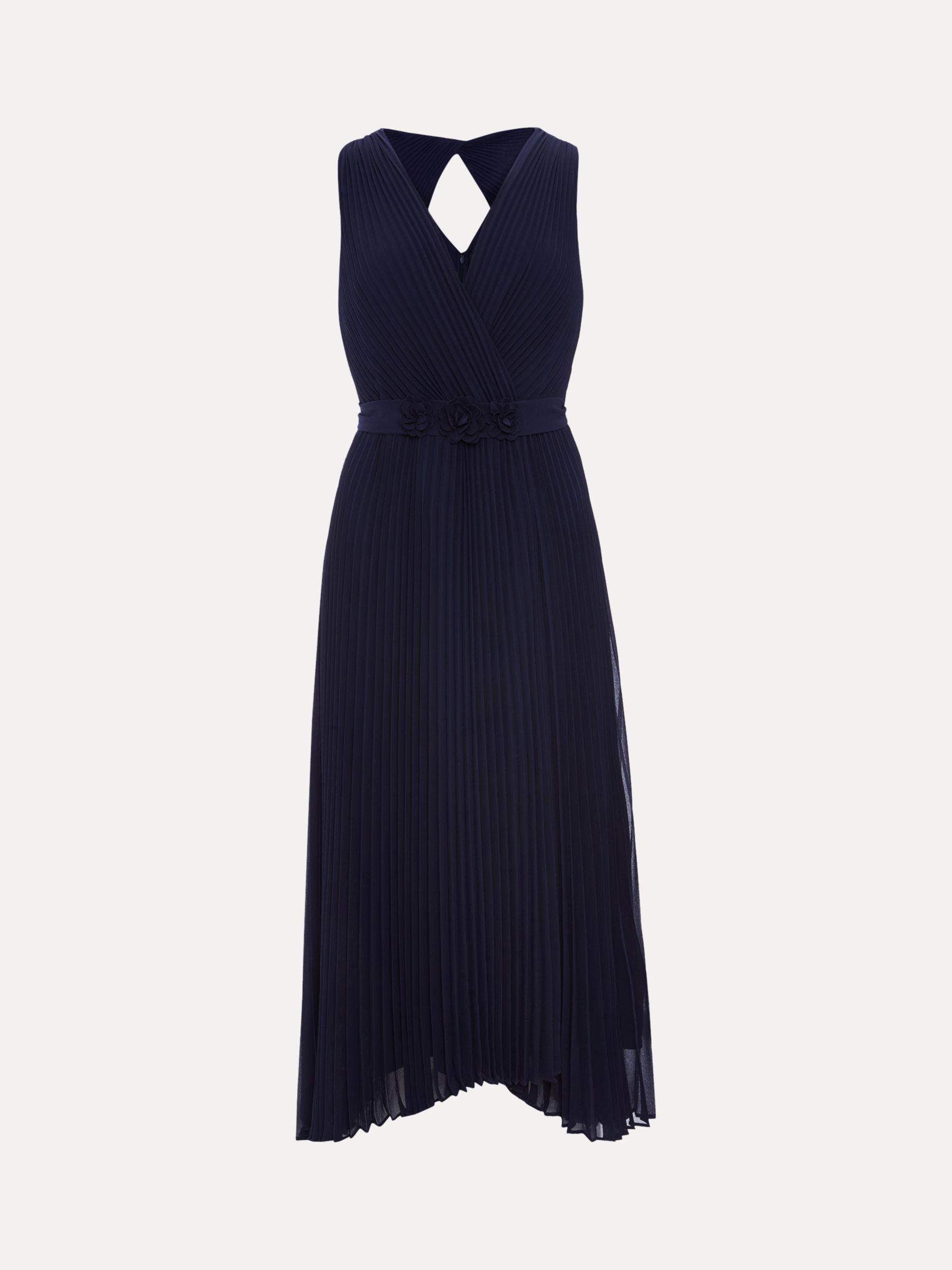 Buy Phase Eight Petite Cressida Pleated Midi Dress, Navy Online at johnlewis.com