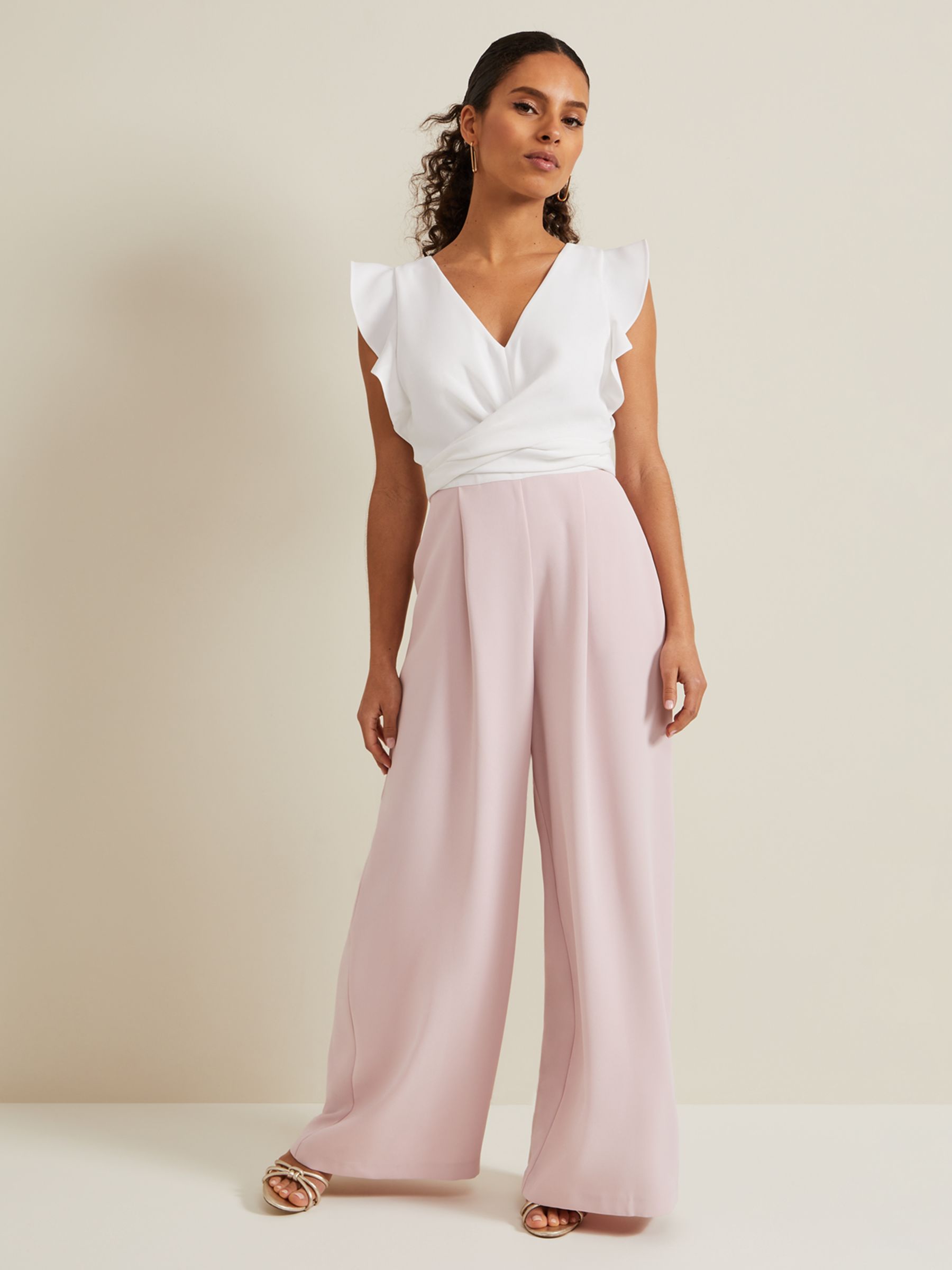 Other Half Cream Satin Cowl Neck Wide Leg Jumpsuit With Cross Back