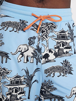 Chelsea Peers Animal Garden Print Short Pyjama Set, Blue/Multi
