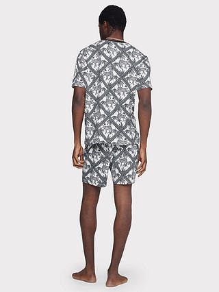 Chelsea Peers Leopard Tile Print Short Pyjama Set, Grey