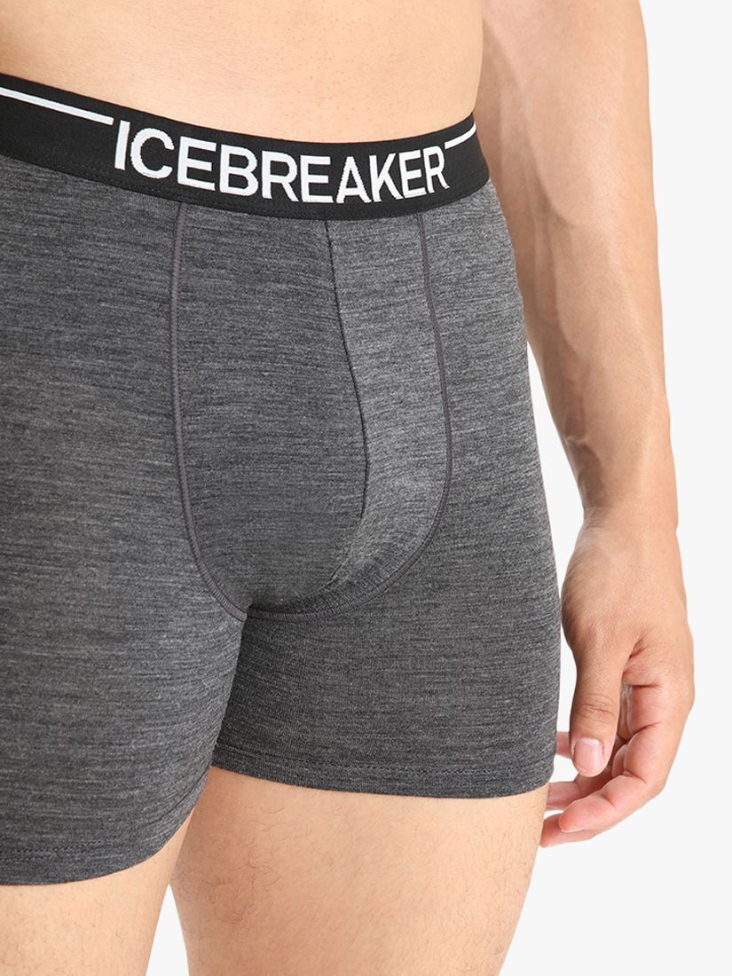 Icebreaker Anatomic Merino Wool Blend Boxers, Jet Heather, S