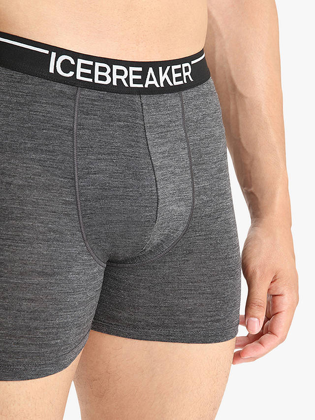 Icebreaker Anatomic Merino Wool Blend Boxers, Jet Heather