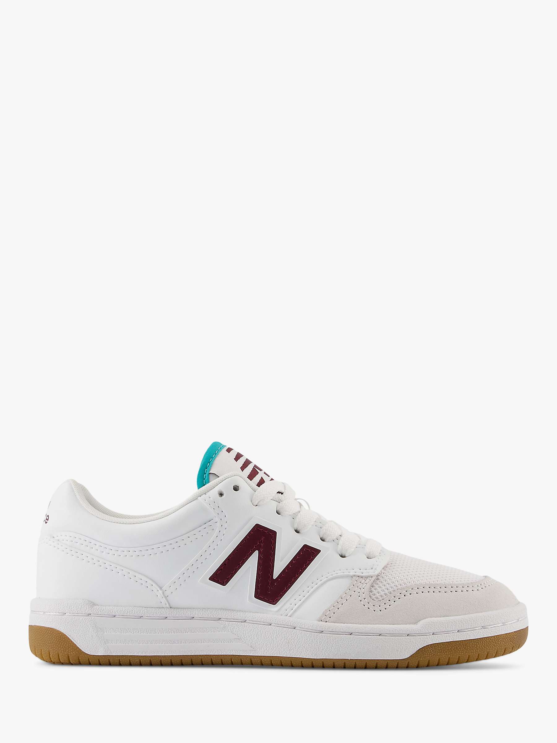 Buy New Balance Kids' 480 Basketball Style Lace Up Trainers, White Online at johnlewis.com