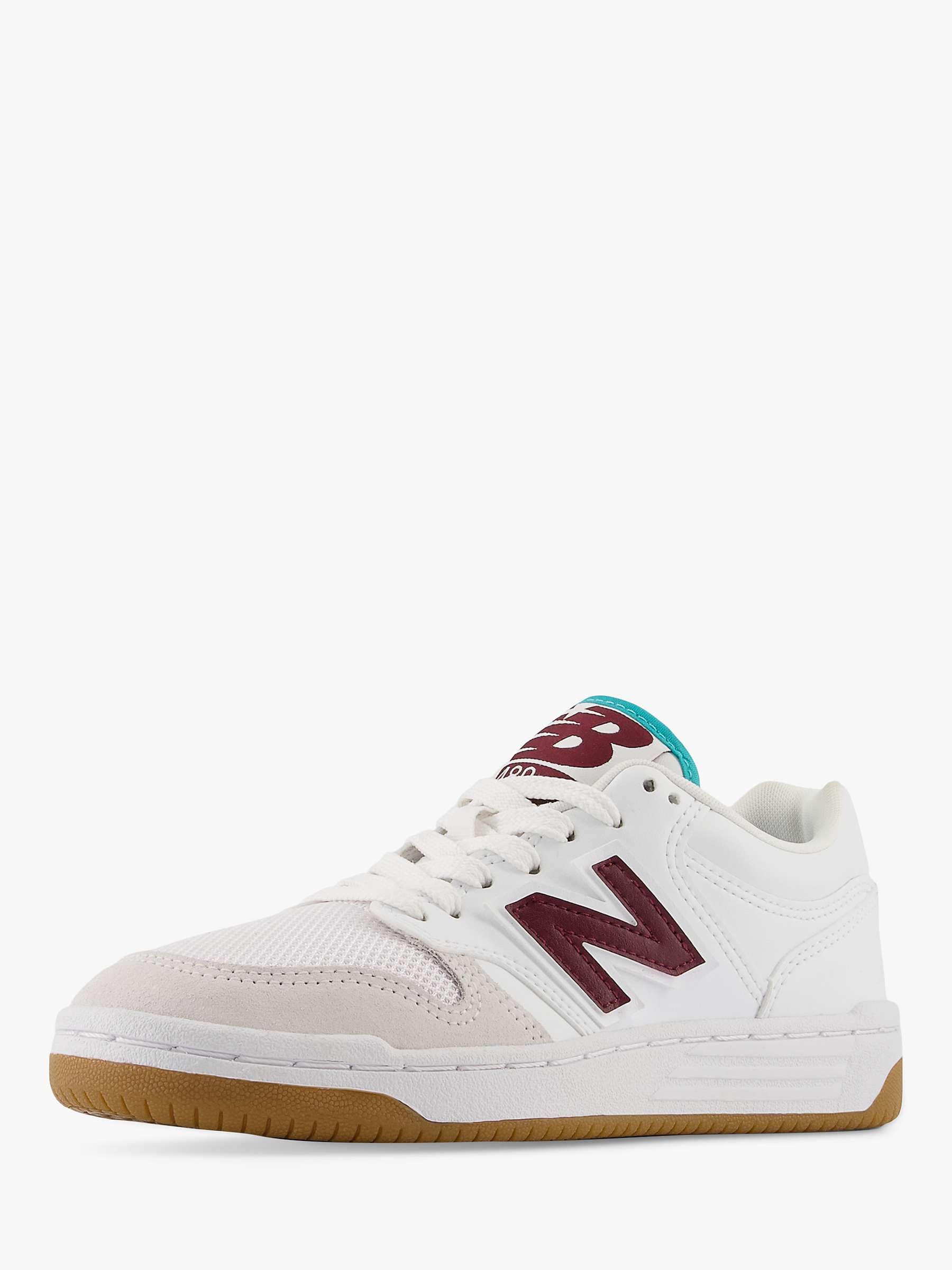 Buy New Balance Kids' 480 Basketball Style Lace Up Trainers, White Online at johnlewis.com