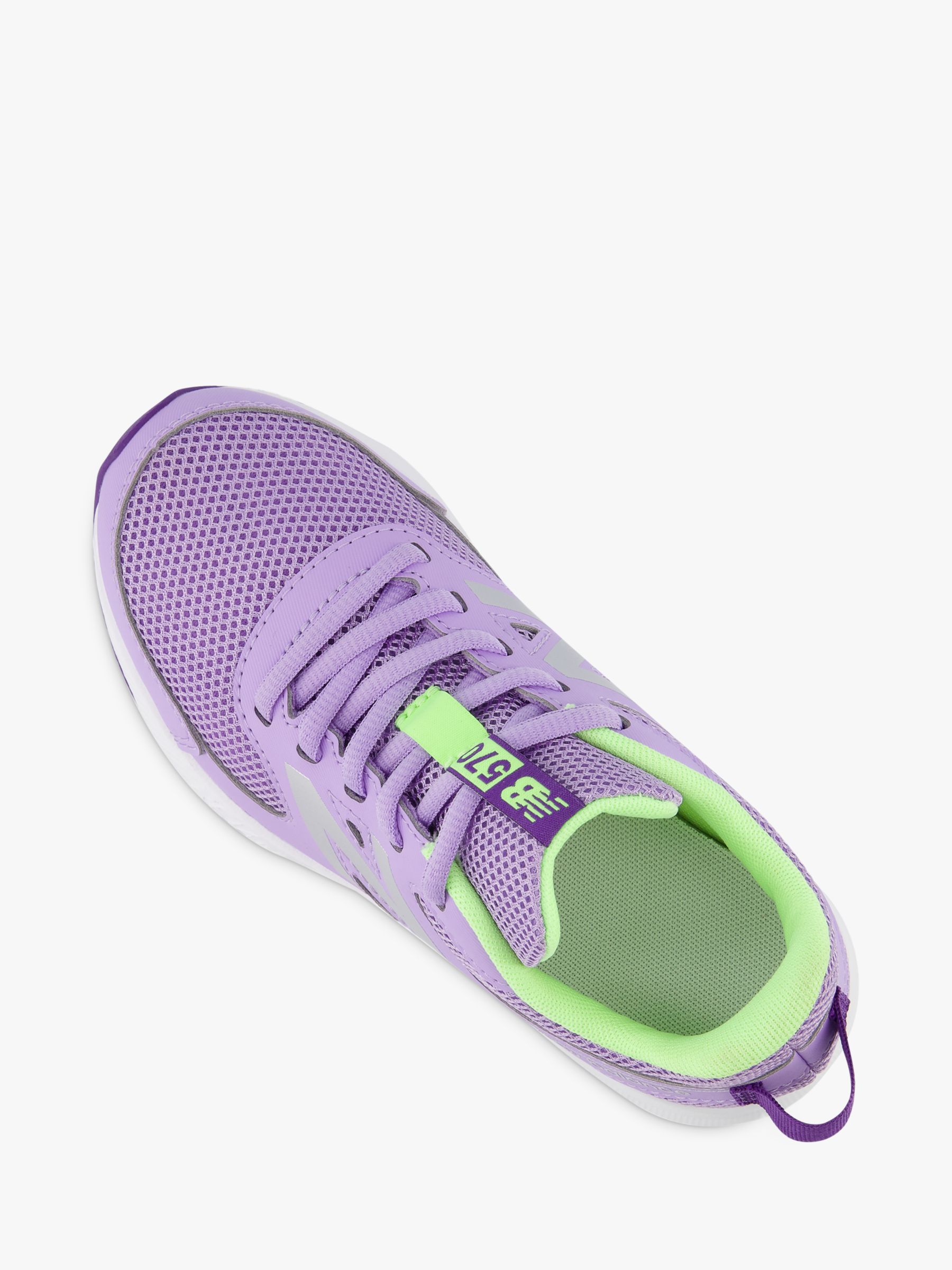 New Balance Kids' 570v3 Lace-Up Trainers, Lilac, 3