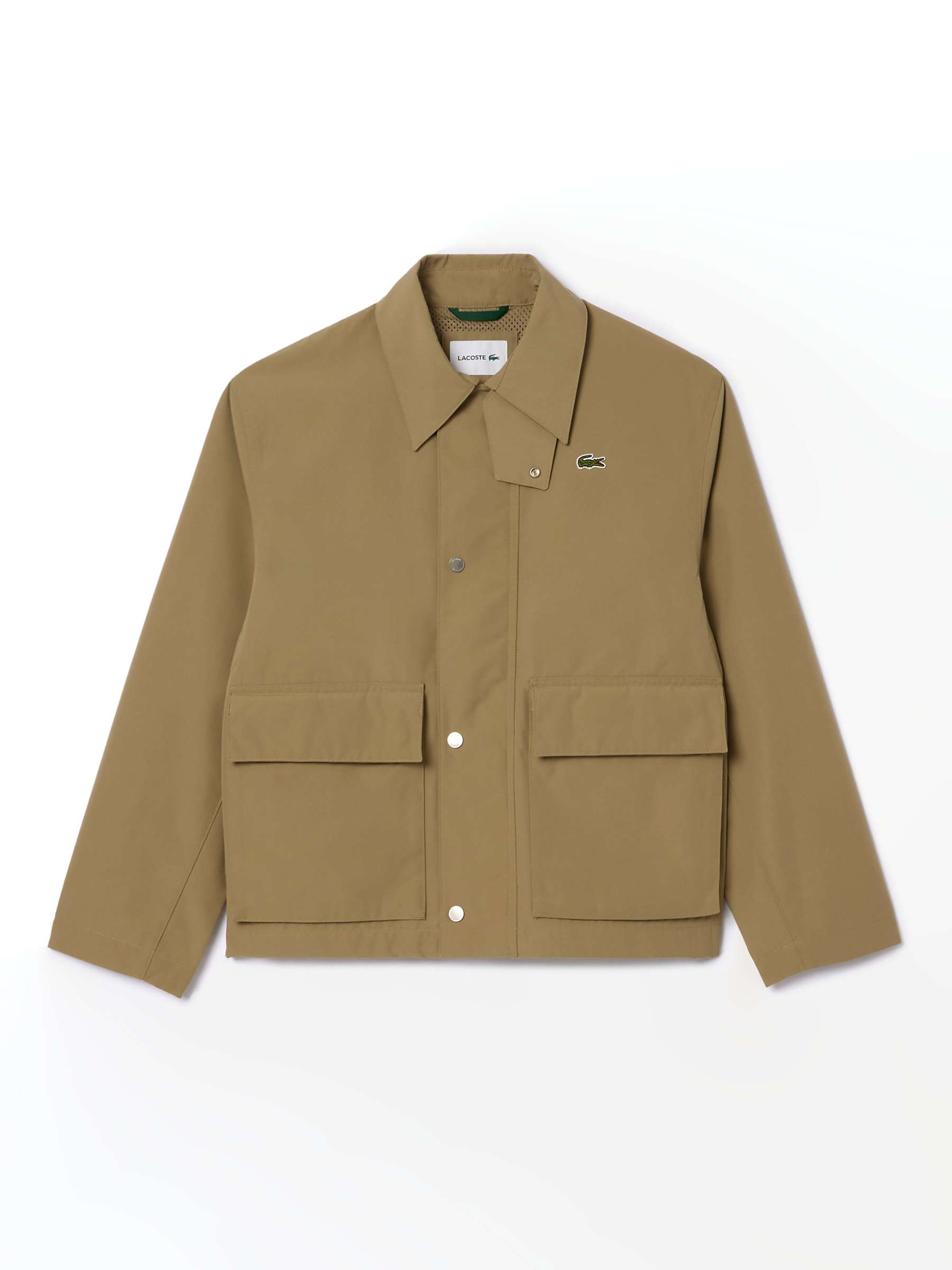 Buy Lacoste Core Essential Snap Down Jacket, Brown Online at johnlewis.com