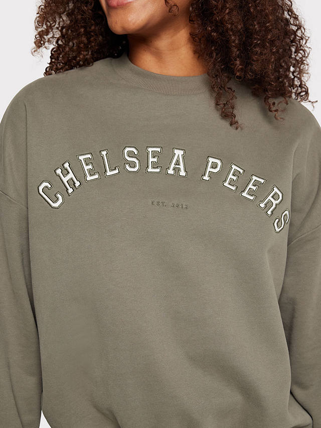 Chelsea Peers GOTS Organic Cotton Logo Sweatshirt, Khaki