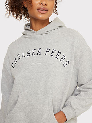 Chelsea Peers Organic Cotton Logo Hoodie, Grey