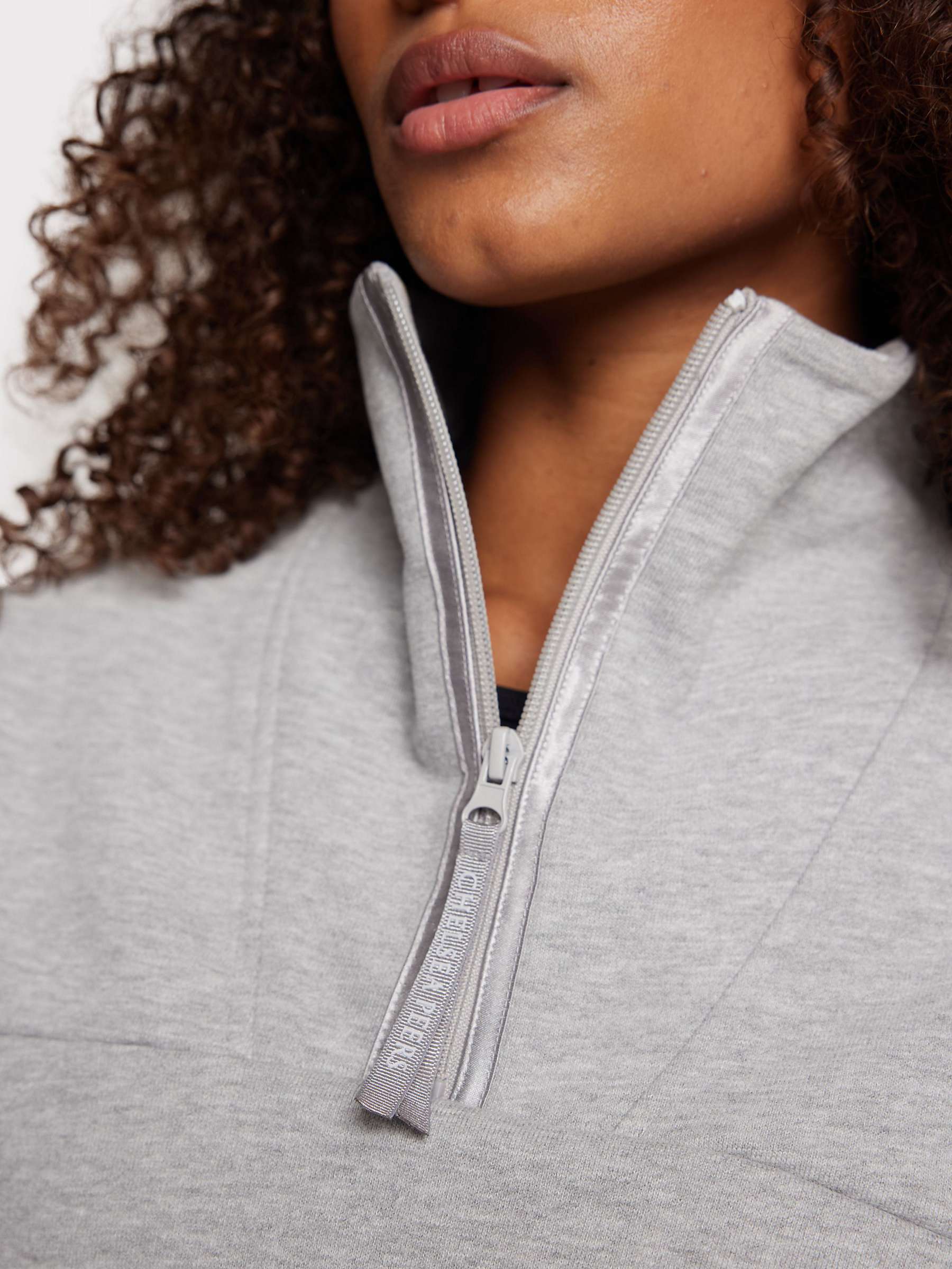 Buy Chelsea Peers Organic Cotton Blend Cropped Sweatshirt, Grey Online at johnlewis.com