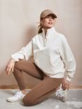 Chelsea Peers Organic Cotton Quarter Zip Sweatshirt, Off White