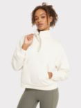 Chelsea Peers Organic Cotton Quarter Zip Sweatshirt, Off White