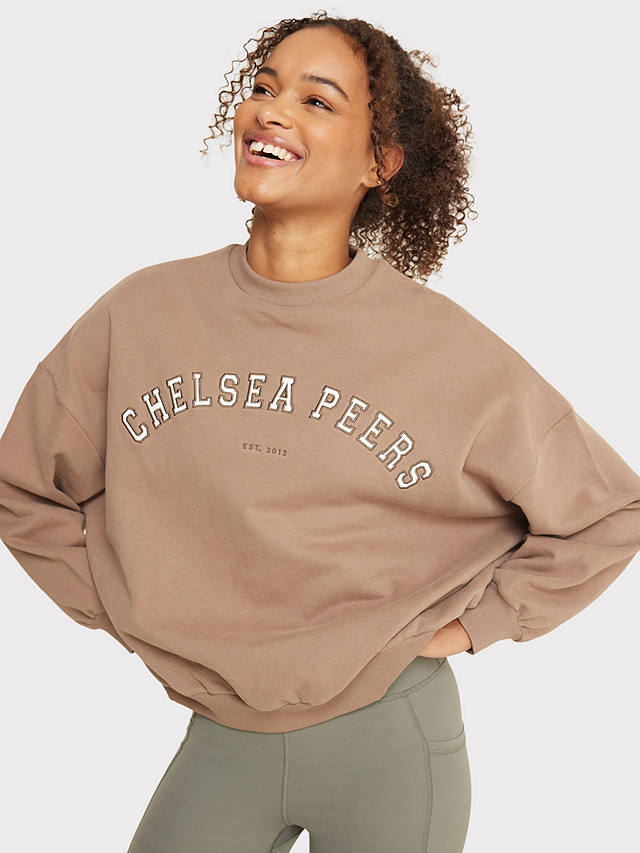 Chelsea Peers Embroidered Logo Sweatshirt, Brown
