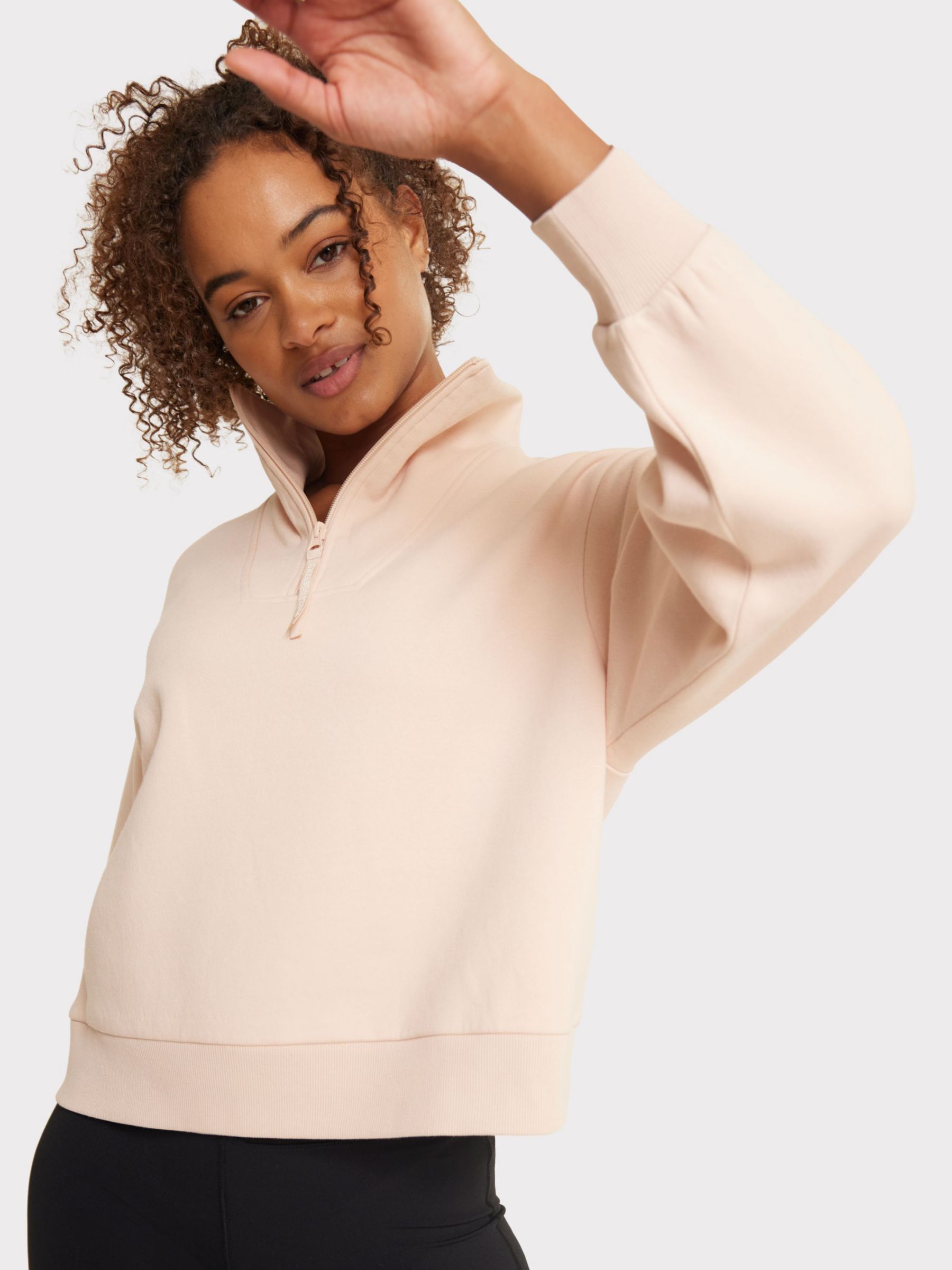 Chelsea Peers Zip Funnel Neck Sweatshirt, Camel