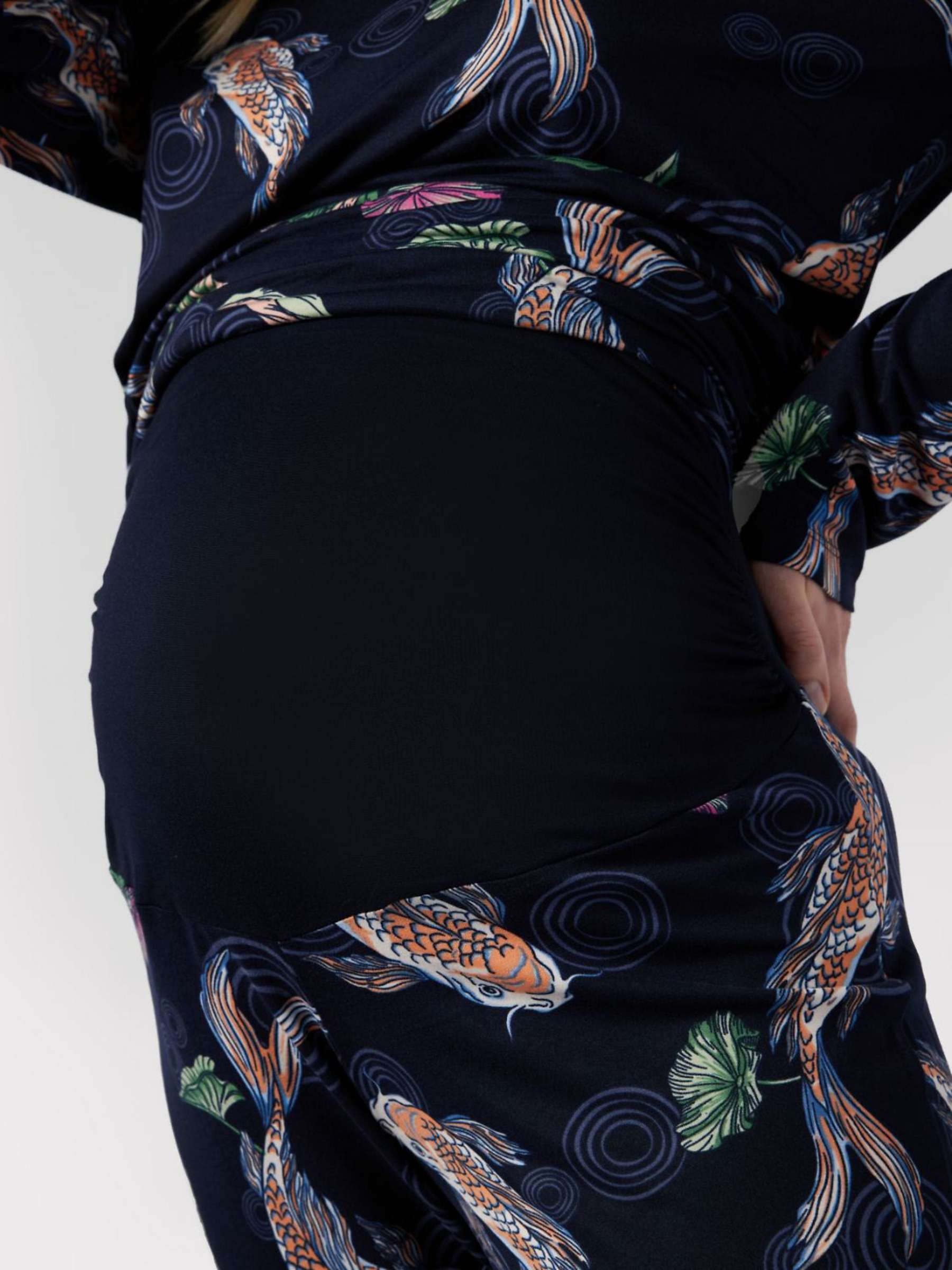 Buy Chelsea Peers Maternity Koi Fish Print Pyjama Set, Navy Online at johnlewis.com