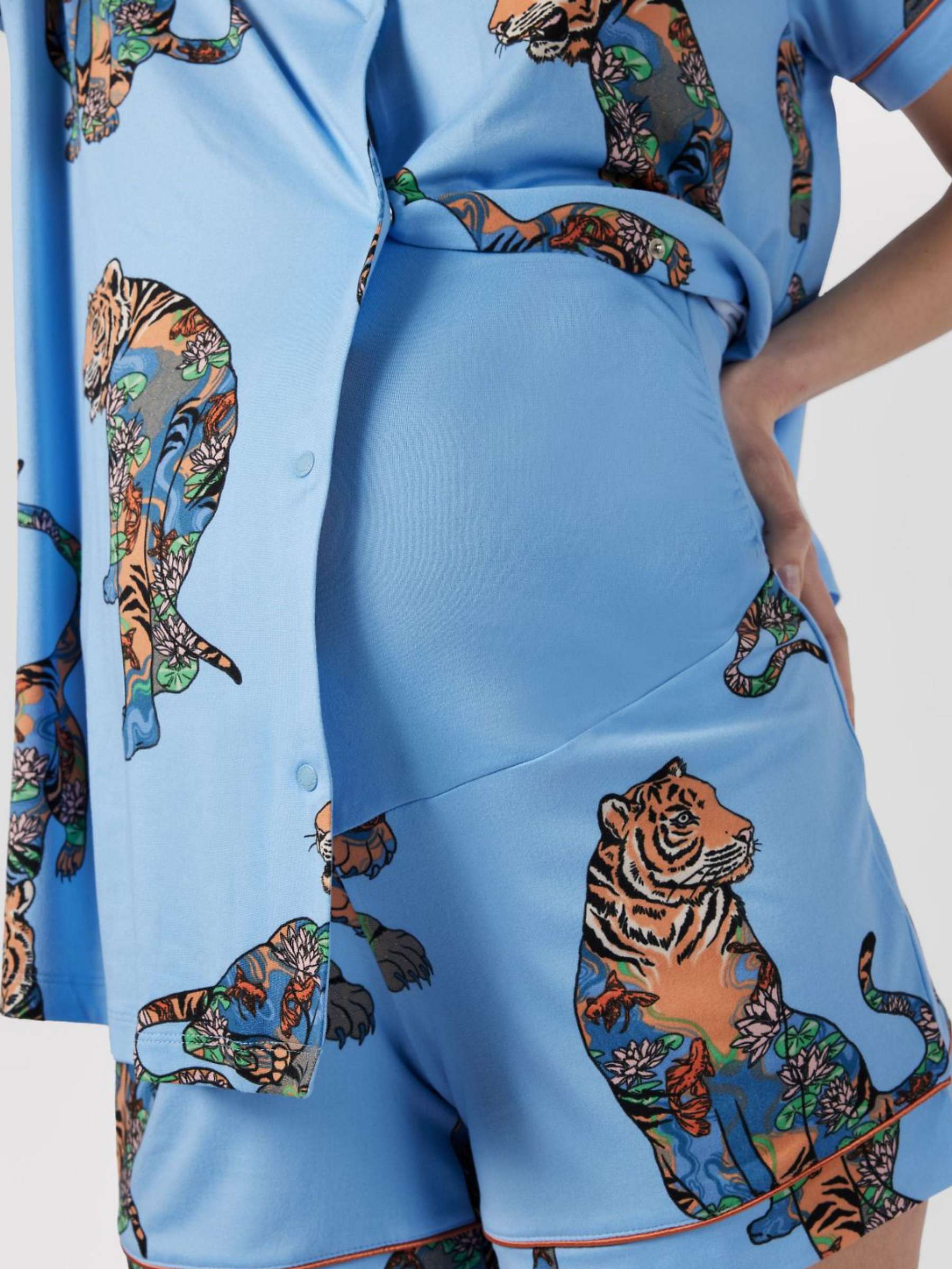 Buy Chelsea Peers Maternity Lotus Tiger Print Pyjama Set Online at johnlewis.com