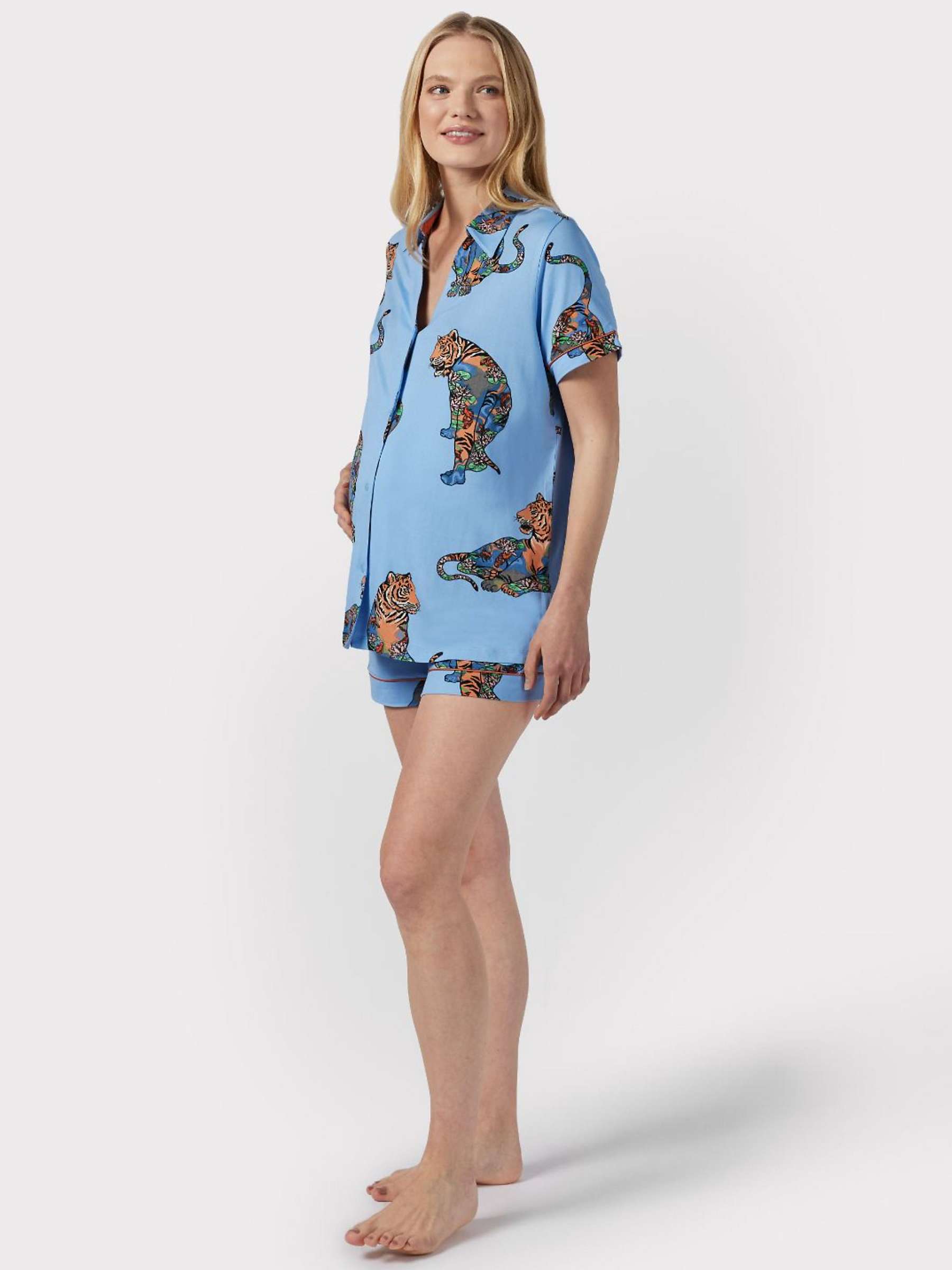 Buy Chelsea Peers Maternity Lotus Tiger Print Pyjama Set Online at johnlewis.com