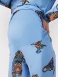 Chelsea Peers Maternity Lotus Tiger Print Pyjama Set, Blue